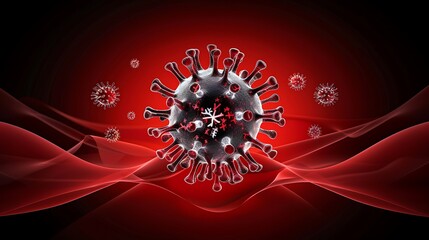 picture of a healthy liver on a stark red background with a silhouette of a coronavirus in the middle that looks like it might be exploding taken with lens, more clarity with clear light