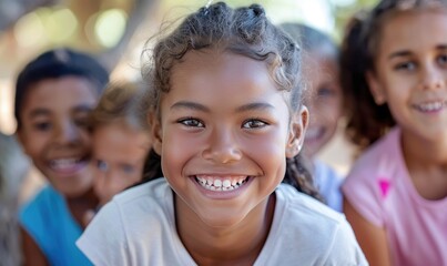 Fototapeta premium Smiling Children Playing: Summer Holiday Activities Photography