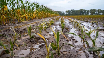 Losses. Harvest of Maize Crops Damaged by Flooded Field and Mold Blight