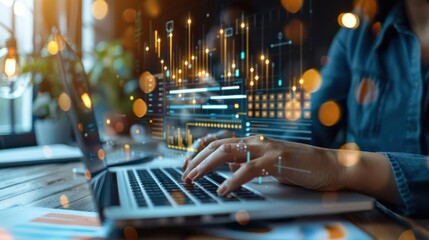 Marketer creating a detailed marketing plan on a digital platform, strategic layout, goaloriented, professional workflow, content strategy, visual organization, marketing success