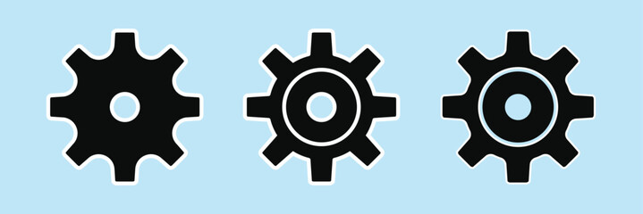 Black settings icon. Cogwheel symbol. Gear wheel vector linear icon for use in any purpose. Setting vector icon set. Eps 10.