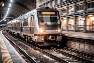 Naklejka premium Train arrival at the central station