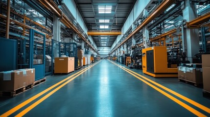 the interior of a modern factory