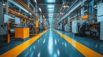 the interior of a modern factory