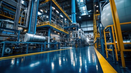 the interior of a modern factory