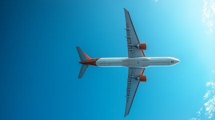 Obraz premium 青空の中を飛ぶ飛行機