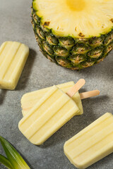 Healthy Pineapple Pina Colada Popsicles