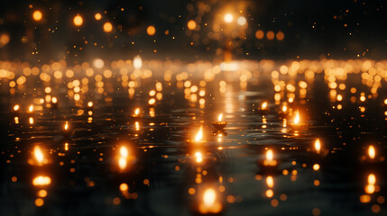 Fototapeta premium diwali background, bokeh candles light, warm and holy, celebrating divali wallpaper