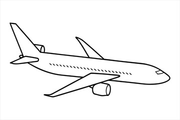 Boeing 787 Dreamliner  line art vector