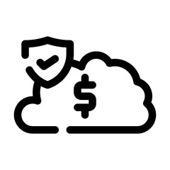 cloud data line icon