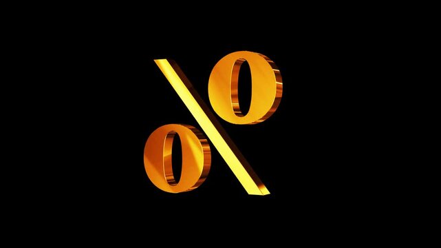 3d rendered percent sign %, Percent Sign Symbol concept