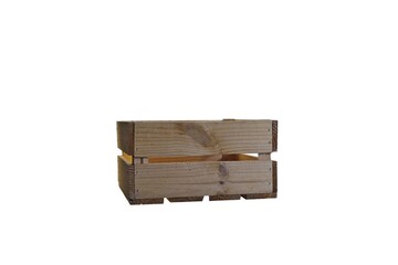 Image of an empty wooden box on a white background.