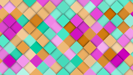 Vibrant geometric pattern with colorful diamond shapes, perfect for modern designs and backgrounds.