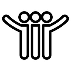 Friendship icon in thin line style vector illustration graphic design