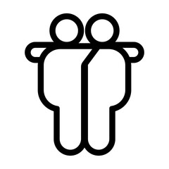 Hug icon in thin line style vector illustration graphic design