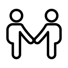 Friendship icon in thin line style vector illustration graphic design