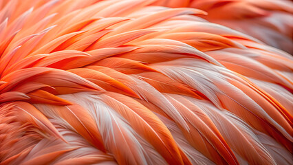 Fototapeta premium Flamingo pink feathers close-up background and texture
