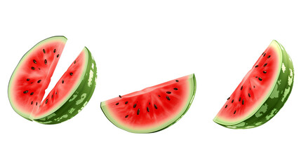 fresh watermelon sliced isolated on a transparent background