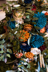 Naklejka premium Wood flower fall wedding bouquet 