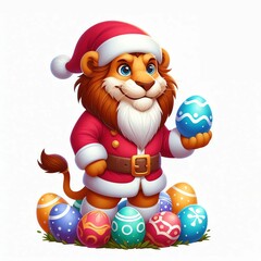 cute animals and easter eggs