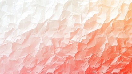 Fototapeta premium An abstract texture featuring crumpled paper with soft gradient from white to coral. Ideal for backgrounds and creative projects.