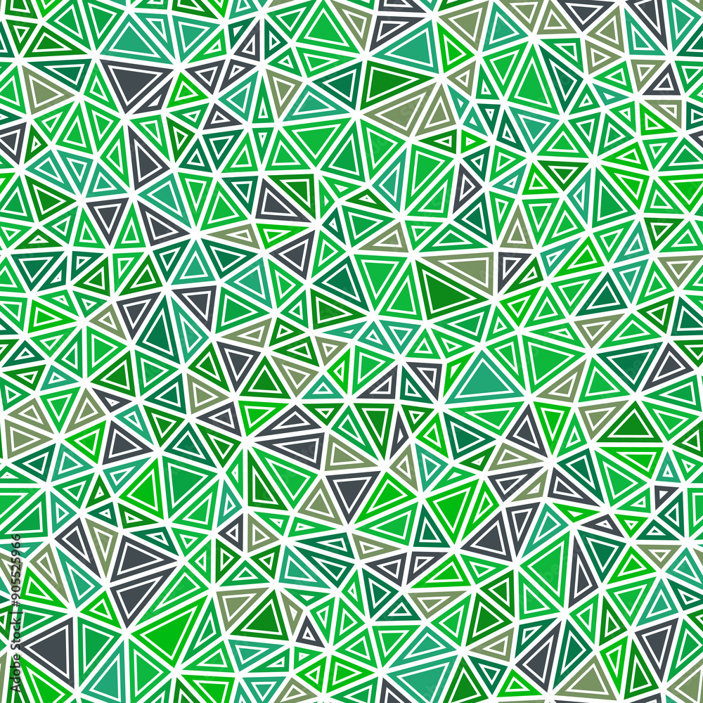 Poster triangular pattern background. small triangles size. solid shapes in frames. multiple colors style. 