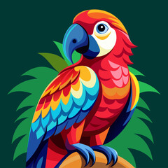 Parrot Perch vector art illustration