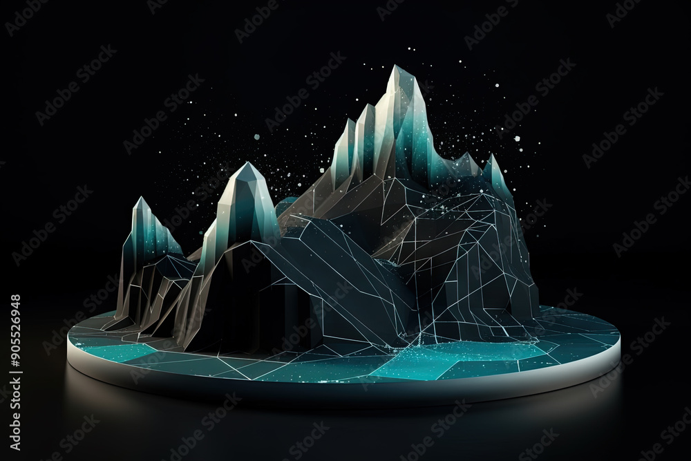 Poster Abstract business graph in mountain style. Data bars concept element for business