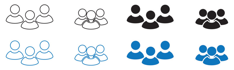 Squad icon in set different style vector illustration. User team vector icons in filled, outline, line and stroke style for web, mobile, ui design.