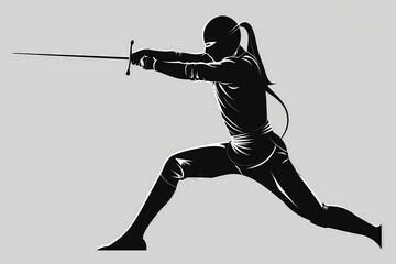 Obraz premium Dynamic Modern Pentathlon Athlete Engages in Fencing With Precision and Focus at the Olympic Games