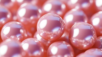 A close up of many pink beads