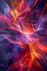 Obraz premium Energetic Swirls of Futuristic Abstraction - Dynamic Colorful Abstract Background