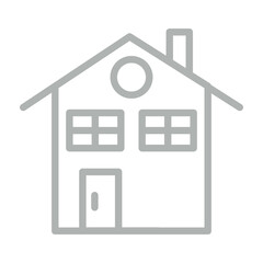 Home Vector Line Grey Icon Design