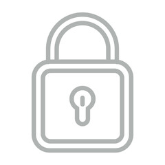Locked Vector Line Grey Icon Design