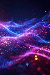 Futuristic Digital Waveforms - Dynamic Abstract Background with Glowing Accents