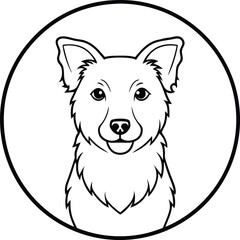 dog icon vector line art illustration
