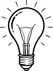 Light bulb concept line icon vector line art illustration