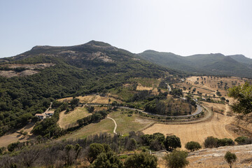 Aerial view from Casteddu Etzu castle on Sardinia
