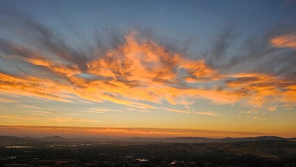 sunset over the city