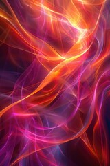 Vibrant Energy - Abstract Swirling Patterns in Futuristic Colors
