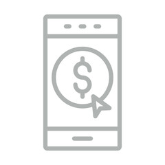  Mobile Vector Line Grey Icon Design