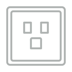  Socket Vector Line Grey Icon Design