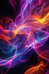 Obraz premium Techno Flow: Vibrant Futuristic Abstract Background with Digital Patterns and Flowing Lines