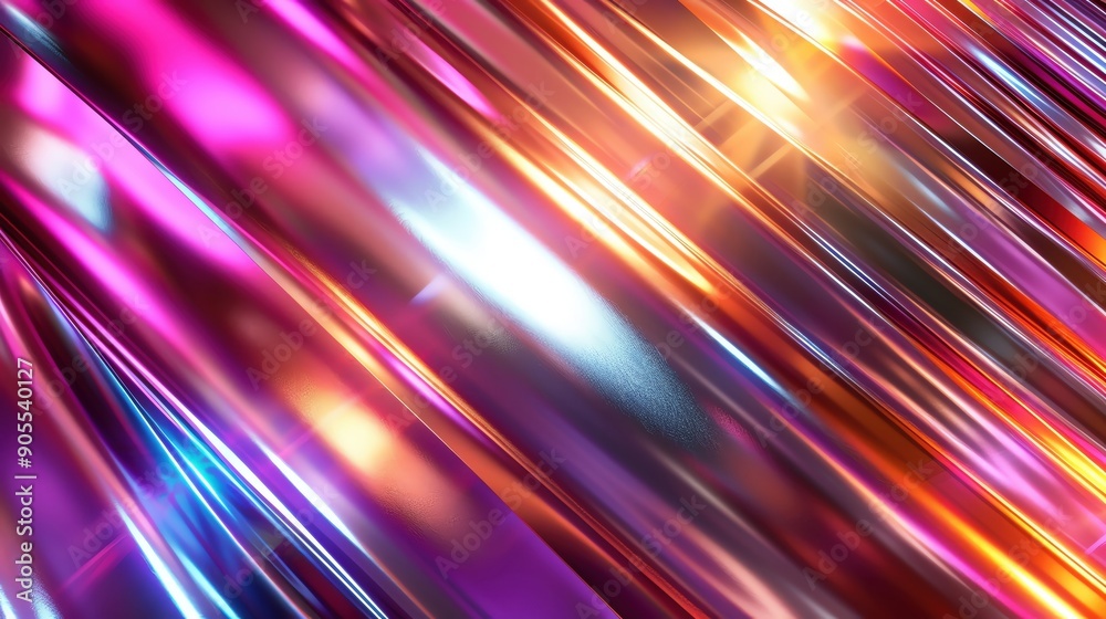 Poster vibrant abstract background with colorful light streaks and reflections creating a dynamic and energ