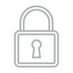 Padlock Vector Line Grey Icon Design
