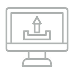 Upload Vector Line Grey Icon Design