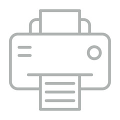 Printer Vector Line Grey Icon Design