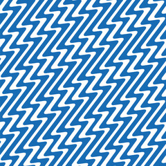 Seamless striped geometric pattern with vertical zigzag blue and white lines. Abstract geometric design. Modern style. 