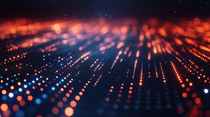 Abstract background with a futuristic, metallic grid and glowing highlights