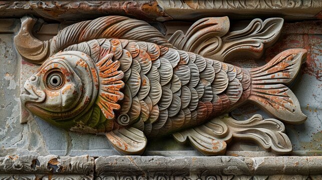 Christian symbols such as the fish or alpha and omega, conveying the rich symbolic language of the faith